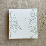 "Sage grand peony floral envelope liner for A7 square flap envelope | pack of 10" - Envelope Liners in green by Ivory Invitations