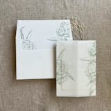 "Sage grand peony floral envelope liner for A7 square flap envelope | pack of 10" - Envelope Liners in green by Ivory Invitations