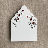 "Red velvet Camellia floral envelope liner for A7 euro flap envelope | pack of 10" - Envelope Liners in red by Ivory Invitations