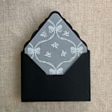 "Genie white floral bows envelope liner for A7 euro flap envelope | pack of 10" - Envelope Liners in white by Ivory Invitations