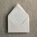 "White grand peony vellum envelope liner for A7 euro flap envelope | pack of 10" - Envelope Liners in white by Ivory Invitations