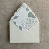"Antique hydrangea sage liner for A7 euro flap envelope | pack of 10" - Envelope Liners in green by Ivory Invitations