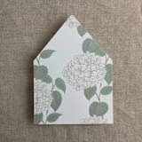 "Antique hydrangea sage liner for A7 euro flap envelope | pack of 10" - Envelope Liners in green by Ivory Invitations