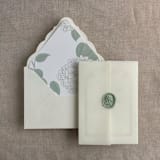 "Antique hydrangea sage liner for A7 euro flap envelope | pack of 10" - Envelope Liners in green by Ivory Invitations