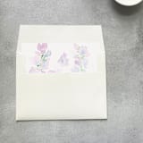 "Purple Floral Watercolor Square Envelope Liner | Set of 10 | For 5x7” invitations " - Envelope Liners in purple by Cotton and Bow