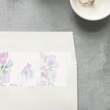 "Purple Floral Watercolor Square Envelope Liner | Set of 10 | For 5x7” invitations " - Envelope Liners in purple by Cotton and Bow