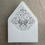 "Black English botanical garden floral printed liner for A7 euro flap envelope | pack of 10" - Envelope Liners in black by Ivory Invitations