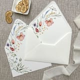 "Watercolor wildflowers half arch Euro Flap envelope liners for A7 (5x7”) invitations | Set of 10" - Envelope Liners in multicolorassorted-colors by Maria Ferrer G.