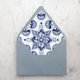 "A7 Envelope Liners Blue Spanish Tiles (set of 10)" - Envelope Liners in blue by Design by Laney
