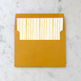 "A7 Envelope Liners Holiday Gold Stripes (set of 10) Square" - Envelope Liners in gold by Design by Laney