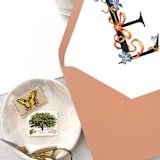 "A7 Vintage Garden Monogram (set of 10)" - Envelope Liners in multicolor by Design by Laney