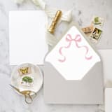 "A7 Envelope Liners Pink Bow Watercolor (set of 10)" - Envelope Liners in pink by Design by Laney