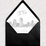 "San Diego Skyline Envelope Liner with custom text/saying | Set of 10 | For 5x7 Minted Square Flap Envelope" - Envelope Liners in white by Kimee Meyer