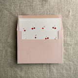 "Sweet cherries envelope liner for A7 square flap envelope | pack of 10" - Envelope Liners in pink by Ivory Invitations