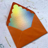 "Scalloped A7 EuroFlap Envelope Liner - Holographic" - Envelope Liners in multicolorassorted-colors by Eva Tadros