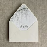 "willow and swan moss print liner for A7 euro flap envelope | pack of 10" - Envelope Liners in green by Ivory Invitations