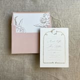 "Hazelnut grand peony floral envelope liner for A7 square flap envelope | pack of 10" - Envelope Liners in brown by Ivory Invitations