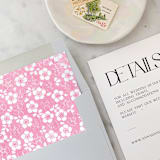 "A7 Envelope Liners Baby Pink Flowers Square Flap (set of 10)" - Envelope Liners in pink by Design by Laney