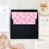 "A7 Envelope Liners Baby Pink Flowers Square Flap (set of 10)" - Envelope Liners in pink by Design by Laney