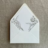 "Moss grand peony vintage floral envelope liner for A7 euro flap envelope | pack of 10" - Envelope Liners in green by Ivory Invitations