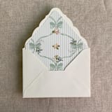 "Green genie floral bows envelope liner for A7 euro flap envelope | pack of 10" - Envelope Liners in green by Ivory Invitations