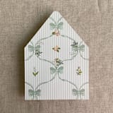 "Green genie floral bows envelope liner for A7 euro flap envelope | pack of 10" - Envelope Liners in green by Ivory Invitations
