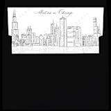 "Chicago Skyline Envelope Liner with custom text/saying | Set of 10 | For 5x7 Minted Square Flap Envelope" - Envelope Liners in white by Kimee Meyer
