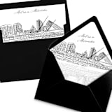 "Milwaukee Skyline Envelope Liner with custom text/saying | Set of 10 | For 5x7 Minted Square Flap Envelope" - Envelope Liners in white by Kimee Meyer
