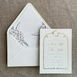 "Black grand peony vintage floral envelope liner for A7 euro flap envelope | pack of 10" - Envelope Liners in black by Ivory Invitations