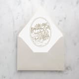 "A7 Envelope Liners Vintage Tropical Beach Scene (set of 10)" - Envelope Liners in beige by Design by Laney