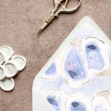 "Beach Oyster Watercolor Euroflap Envelope Liner | Set of 10 | For 5x7” invitations " - Envelope Liners in blue by Cotton and Bow