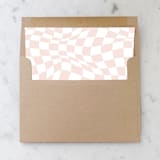 "A7 Envelope Liners Pink Warped Checkerboard Square Flap (set of 10)" - Envelope Liners in pink by Design by Laney