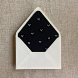 "Black baby ribbon bows envelope liner for A7 euro flap envelope | pack of 10" - Envelope Liners in black by Ivory Invitations