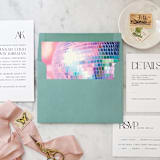 "A7 Envelope Liners Disco Ball Square Flap (set of 10)" - Envelope Liners in multicolor by Design by Laney