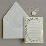 "La belle rose lace white ink printed vellum envelope liner for A7 euro flap envelope | pack of 10" - Envelope Liners in white by Ivory Invitations