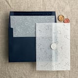"white ink print Stella Celestial printed vellum envelope liner for A7 square flap envelope" - Envelope Liners in white by Ivory Invitations