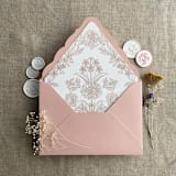 "Venetian floral cashmere liner for A7 euro flap envelope | pack of 10" - Envelope Liners in beige by Ivory Invitations
