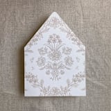 "Venetian floral cashmere liner for A7 euro flap envelope | pack of 10" - Envelope Liners in beige by Ivory Invitations