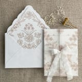 "Venetian floral cashmere liner for A7 euro flap envelope | pack of 10" - Envelope Liners in beige by Ivory Invitations