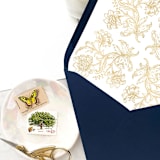 "A7 Envelope Liners Quad Scroll Gold (set of 10)" - Envelope Liners in gold by Design by Laney