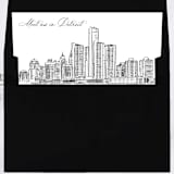 "Detroit Skyline Envelope Liner with custom text/saying | Set of 10 | For 5x7 Minted Square Flap Envelope" - Envelope Liners in white by Kimee Meyer