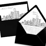 "Detroit Skyline Envelope Liner with custom text/saying | Set of 10 | For 5x7 Minted Square Flap Envelope" - Envelope Liners in white by Kimee Meyer