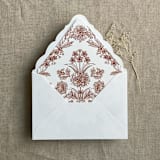 "Venetian floral rust liner for A7 euro flap envelope | pack of 10" - Envelope Liners in copper by Ivory Invitations