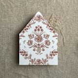 "Venetian floral rust liner for A7 euro flap envelope | pack of 10" - Envelope Liners in copper by Ivory Invitations