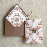 "Venetian floral rust liner for A7 euro flap envelope | pack of 10" - Envelope Liners in copper by Ivory Invitations