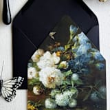 "A7 Envelope liners Fine Art Blue White Flowers | Set of 10" - Envelope Liners in multicolor by Eva Friesen