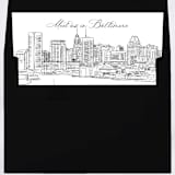 "Baltimore Skyline Envelope Liner with custom text/saying | Set of 10 | For 5x7 Minted Square Flap Envelope" - Envelope Liners in white by Kimee Meyer