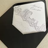 "Columbus Ohio Skyline Envelope Liner with custom text | Set of 10 | For 5x7 Euro Flap Envelope" - Envelope Liners in white by Kimee Meyer
