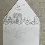 "Columbus Ohio Skyline Envelope Liner with custom text | Set of 10 | For 5x7 Euro Flap Envelope" - Envelope Liners in white by Kimee Meyer