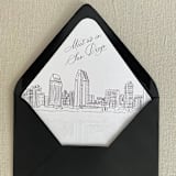 "San Diego Skyline Envelope Line with custom text | Set of 10 | For 5x7 Euro Flap Envelope" - Envelope Liners in white by Kimee Meyer